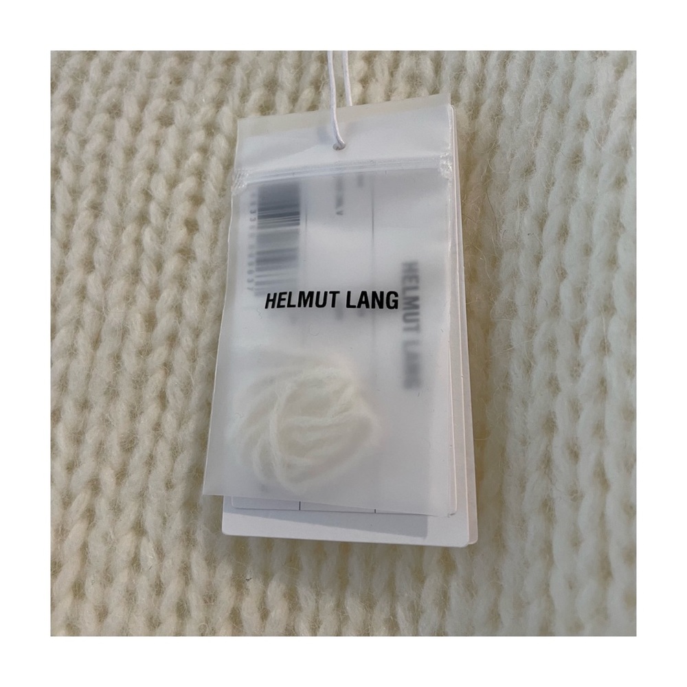NWT Helmut Lang Wide Double V-Neck Chunky Knit Sweater in Ivory - Picture 10 of 15